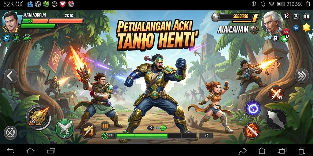 Screenshot gameplay dinamis dan seru dalam 5ZK.