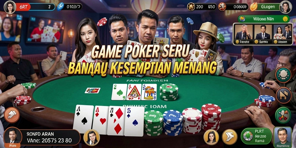 Tampilan gameplay seru di 6RT dengan banyak pilihan meja poker.