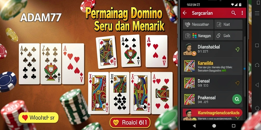 Screenshot gameplay ADAM77 menampilkan aksi seru permainan Domino.