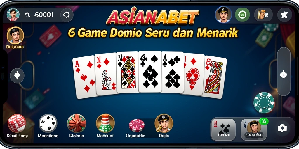 Tangkapan layar gameplay ASIANABET yang menunjukkan suasana seru bermain Domino.