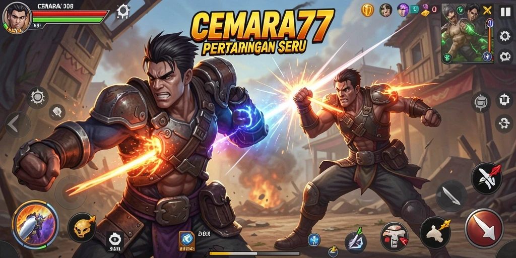 Gameplay seru CEMARA77 dengan pertarungan yang mendebarkan.