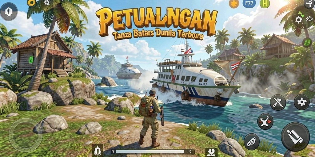 Gameplay menarik di dunia terbuka F7F7 yang luas dan penuh petualangan.