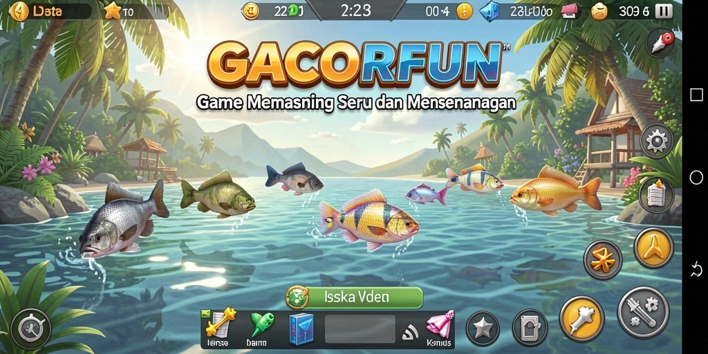 Tampilan gameplay GACORFUN yang memukau dengan suasana memancing yang realistis.
