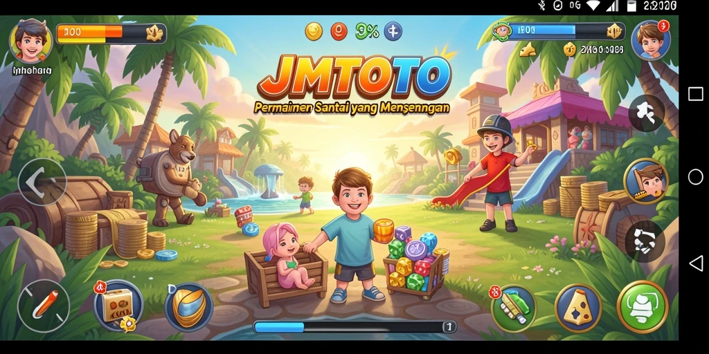 Screenshot gameplay JMTOTO yang menyenangkan dan penuh warna.