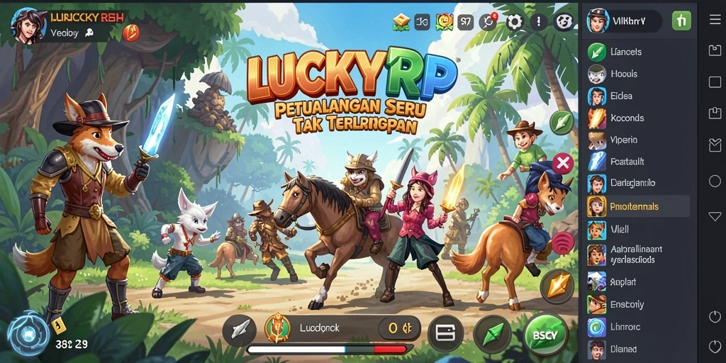Screenshot utama LUCKYRP dengan aksi petualangan yang seru dan menegangkan.