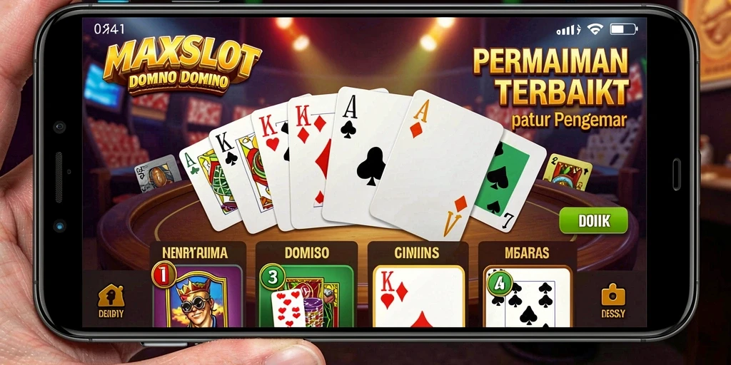 Screenshot utama menunjukkan aksi seru gameplay Domino.