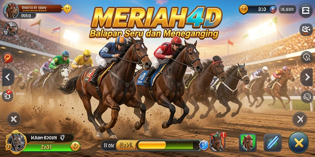 Tampilan mendebarkan dari gameplay Racing MERIAH4D yang seru.