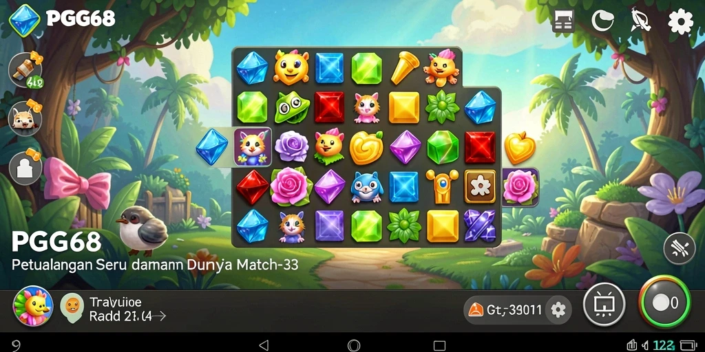Tampilan menarik dari gameplay PGG68 dengan elemen Match-3 yang memukau.