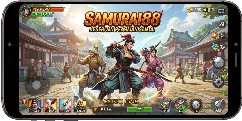 Screenshot menunjukkan gameplay seru dan menantang dari SAMURAI88.