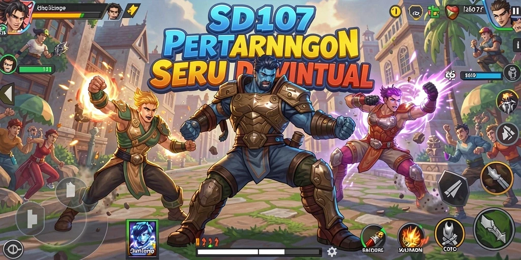 Screenshot gameplay SD107 menampilkan aksi pertarungan yang mendebarkan.