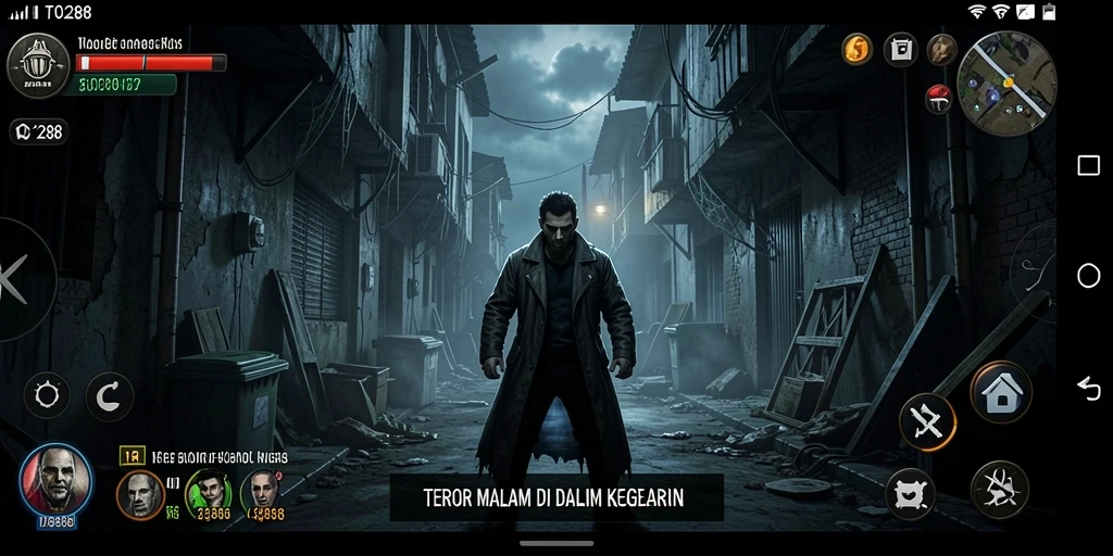 Screenshot dari gameplay menegangkan TO288 dengan suasana Horror.