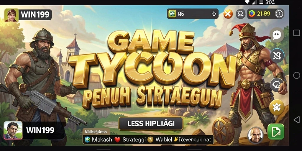 Tangkapan layar menunjukkan gameplay seru WIN199 dengan elemen Tycoon.