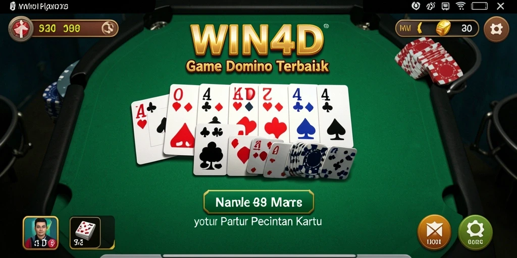Tampilan permainan Domino yang seru dan interaktif di WIN4D.